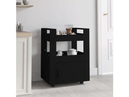 vidaXL Kuchynský vozík čierny 60x45x80 cm upravené drevo