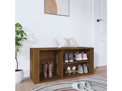 vidaXL Botník hnedý dub 100x35x45 cm spracované drevo