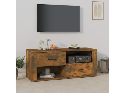 vidaXL TV skrinka dymový dub 100x35x40 cm spracované drevo