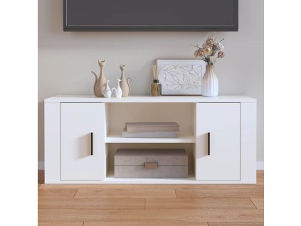 vidaXL TV skrinka biela 100x35x40 cm spracované drevo