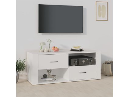 vidaXL TV skrinka biela 100x35x40 cm spracované drevo