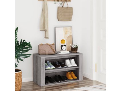 vidaXL Regál na topánky sivý sonoma 75x35x45 cm kompozitné drevo