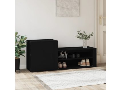 vidaXL Botník čierny 130x35x54 cm spracované drevo