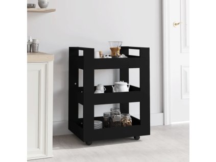vidaXL Kuchynský vozík čierny 60x45x80 cm upravené drevo