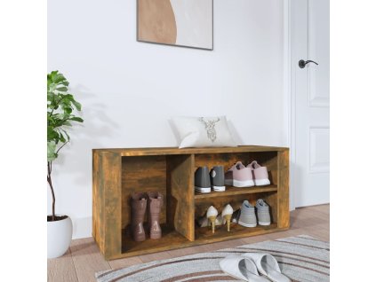 vidaXL Botník dymový dub 100x35x45 cm spracované drevo