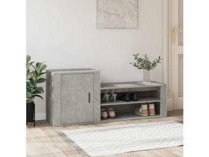 vidaXL Botník betónovo sivý 130x35x54 cm spracované drevo