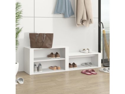 vidaXL Botník biely 150x35x45 cm spracované drevo