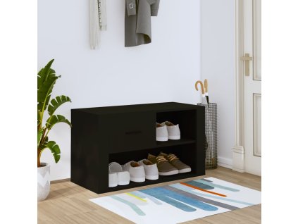 vidaXL Botník čierny 80x35x45 cm spracované drevo