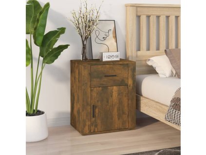 vidaXL Nočný stolík dymový dub 50x36x60 cm spracované drevo