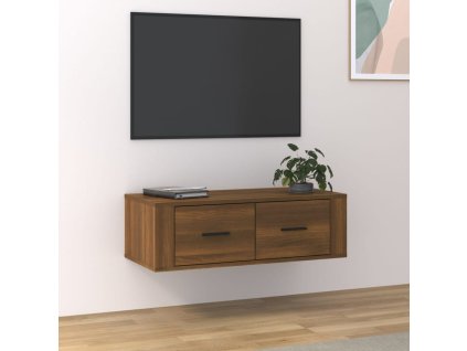 vidaXL Závesná TV skrinka hnedý dub 80x36x25 cm spracované drevo