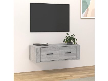 vidaXL Závesná TV skrinka sivý dub sonoma 80x36x25 cm spracované drevo