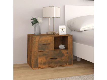 vidaXL Nočný stolík dymový dub 60x36x45 cm spracované drevo