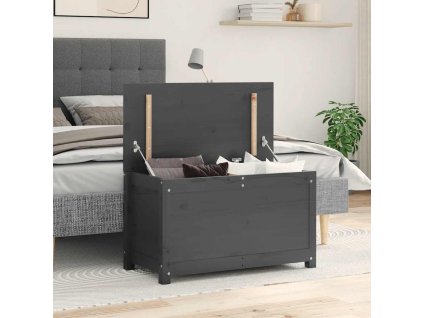 vidaXL Úložný box sivý 80x40x45,5 cm masívna borovica