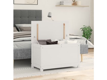 vidaXL Úložný box biely 80x40x45,5 cm masívna borovica