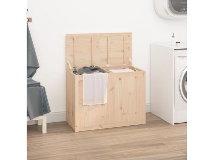 vidaXL Kôš na bielizeň 88,5x44x66 cm borovica z masívneho dreva