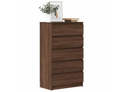 vidaXL Zásuvková skrinka hnedý dub 60x36x103 cm spracované drevo