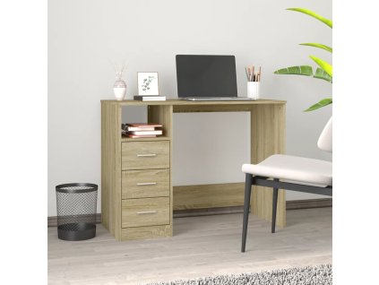 vidaXL Stolík so zásuvkami dub sonoma 102x50x76 cm spracované drevo