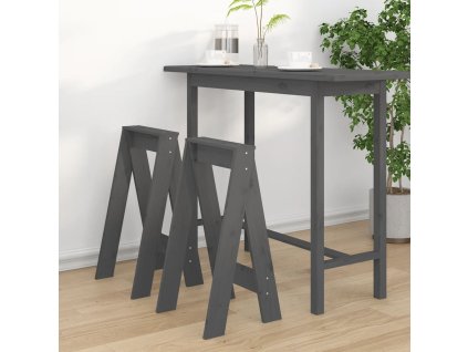 VidaXL Sedadlá 2 ks sivé 40x40x75 cm borovicový masív