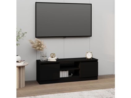 vidaXL TV skrinka s dvierkami čierna 102x30x36 cm
