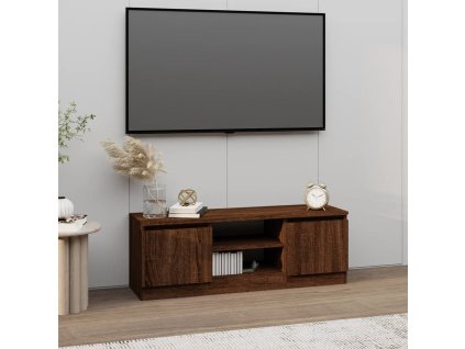 vidaXL TV skrinka s dvierkami hnedý dub 102x30x36 cm