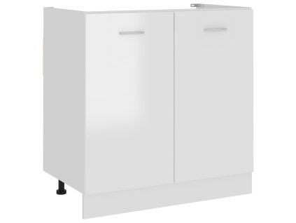 vidaXL Skrinka pod drez “Lyon”, lesklá biela 80x46x81,5 cm