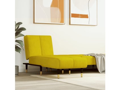 vidaXL Leňoška žltá zamatová