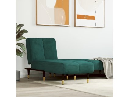 vidaXL Leňoška tmavozelená zamatová