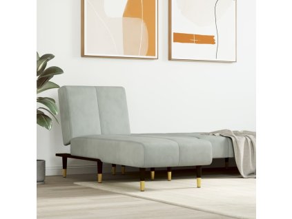 vidaXL Leňoška bledosivá zamatová