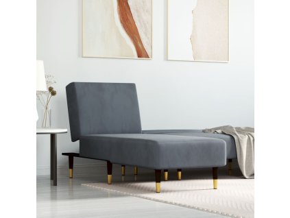 vidaXL Leňoška tmavosivá zamatová