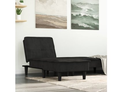 vidaXL Leňoška čierna zamatová