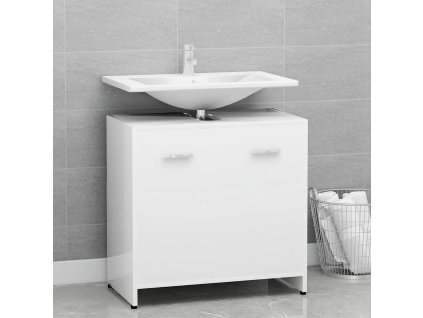 vidaXL Skrinka do kúpeľne, biela 60x33x61 cm, kompozitné drevo