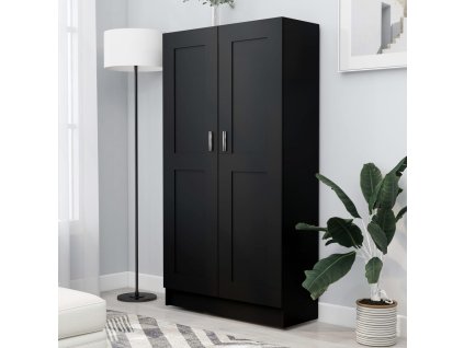 vidaXL Knižnica, čierna 82,5x30,5x150 cm, kompozitné drevo