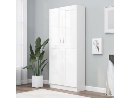 vidaXL Knižnica, biela 82,5x30,5x185,5 cm, kompozitné drevo