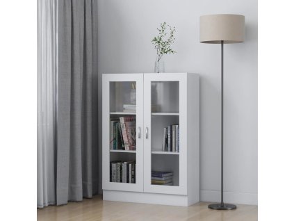 vidaXL Vitrína, biela 82,5x30,5x115 cm, kompozitné drevo