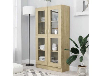 vidaXL Vitrína, dub sonoma 82,5x30,5x150 cm, kompozitné drevo