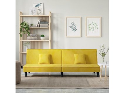 vidaXL Rozkladacia pohovka žltá zamat