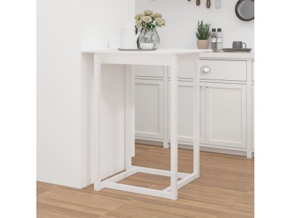 vidaXL Barový stolík biely 80x80x110 cm borovicový masív