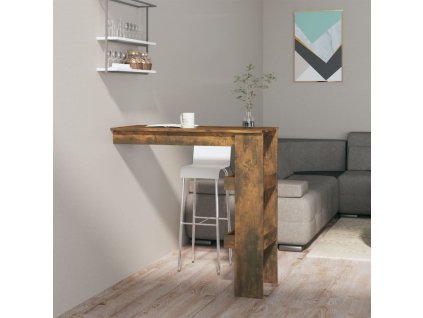 vidaXL Nástenný barový stôl dymový dub 102x45x103,5cm spracované drevo