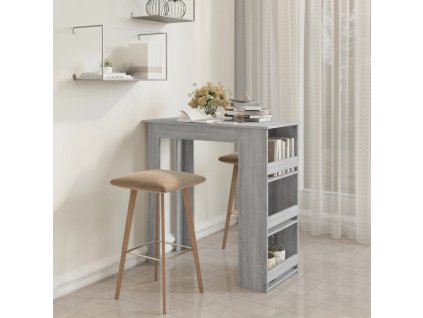 vidaXL Barový stôl+regál, sivá sonoma 102x50x103,5cm kompozitné drevo