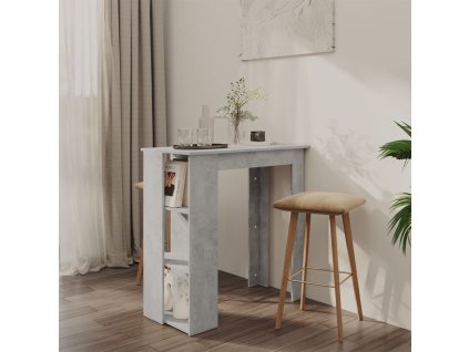 vidaXL Barový stôl+polica, betónový 102x50x103,5 cm, kompozitné drevo