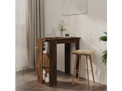 vidaXL Barový stôl+polica, tmavý dub 102x50x103,5 cm, kompozitné drevo