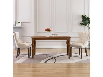 vidaXL Jedálenské stoličky 2 ks, béžové, látka