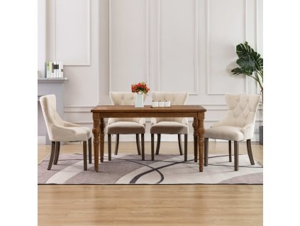 vidaXL Jedálenské stoličky 4 ks, béžové, látka