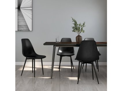 vidaXL Jedálenské stoličky 4 ks čierne PP