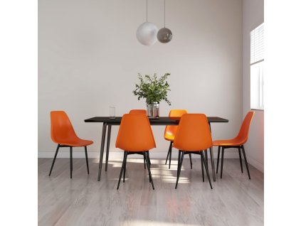 vidaXL Jedálenské stoličky 6 ks oranžové PP