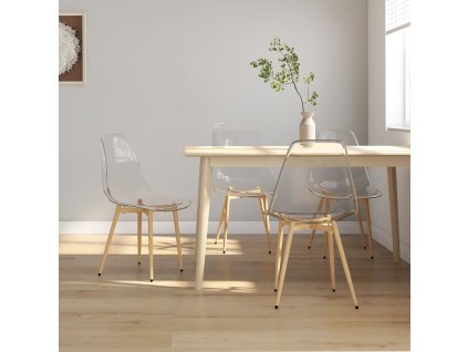 vidaXL Jedálenské stoličky 4 ks priehľadné PET