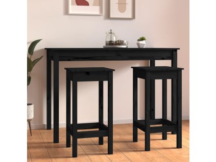 vidaXL Barové stoličky 2 ks čierne 40x40x78 cm borovicový masív<br />