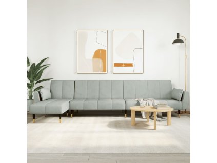 vidaXL Pohovka v tvare L bledosivá 275x140x70 cm zamat