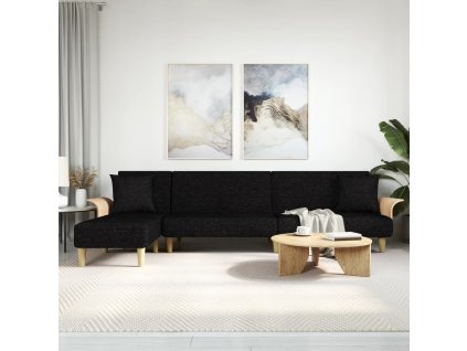 vidaXL Pohovka v tvare L čierna 279x140x70 cm látka