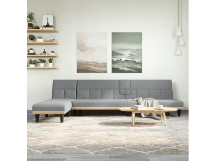 vidaXL Pohovka v tvare L bledosivá 255x140x70 cm látka